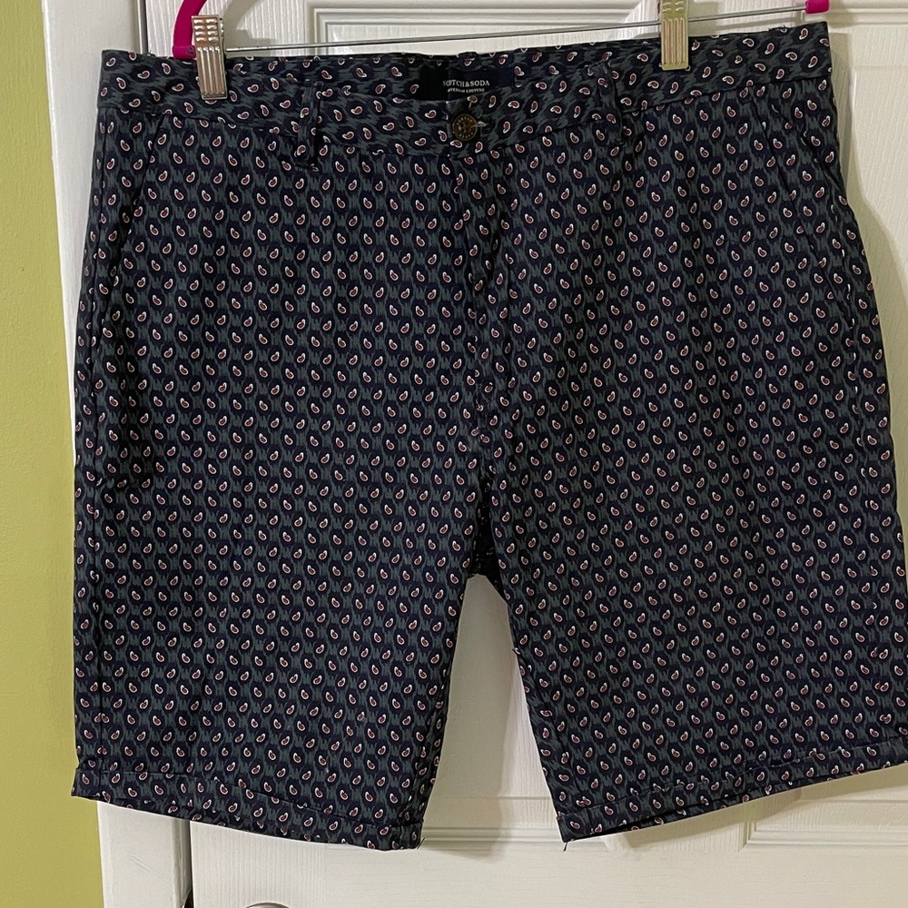 Scotch &Soda Men's Patterned Navy Shorts